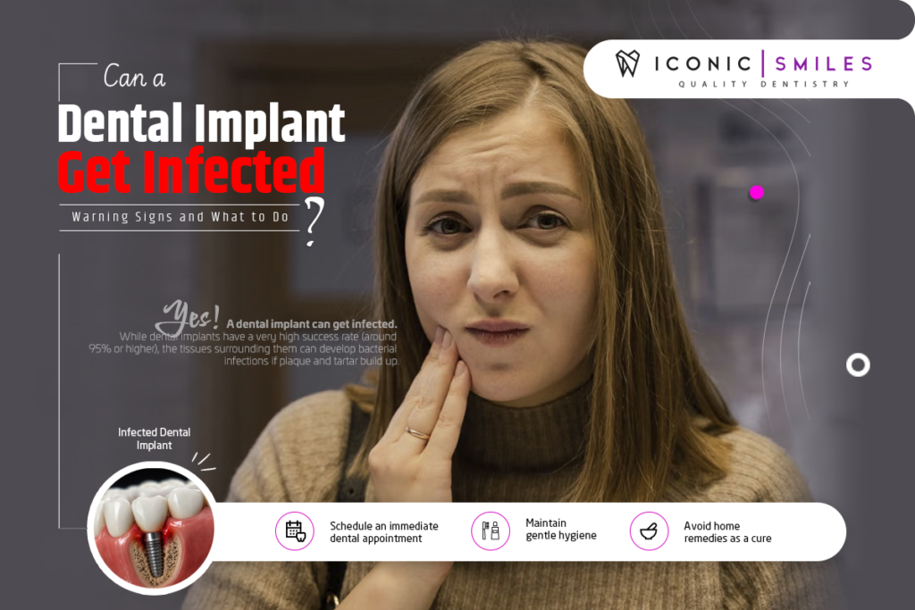 Dental implant infection warning signs and peri-implantitis